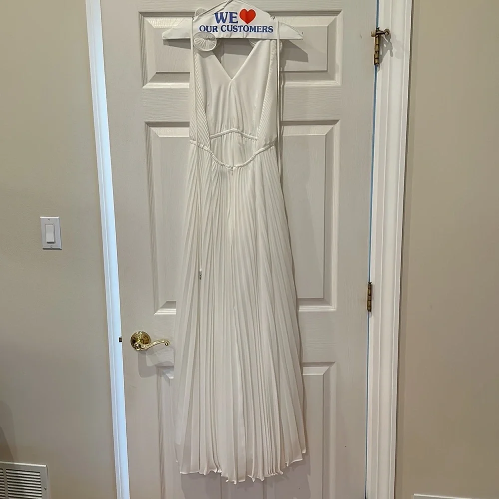 MILLY White Halter Top Dress